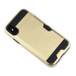 Wholesale iPhone X (Ten) Credit Card Armor Hybrid Case (Black)